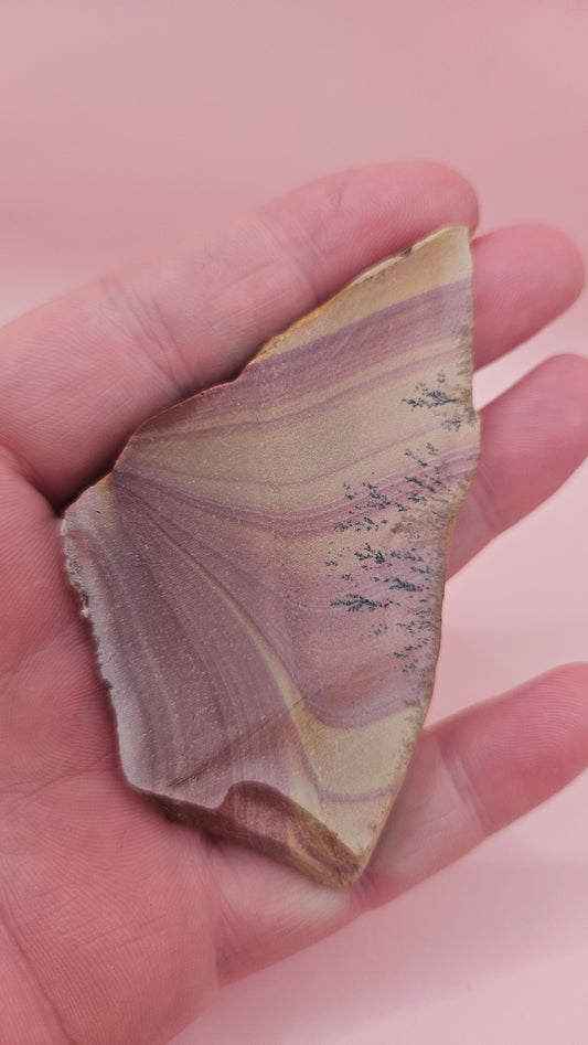 32 gram Hatch NM rhyolite slab with deep red, golden yellow, and gray flow banding – volcanic stone for display or lapidary use