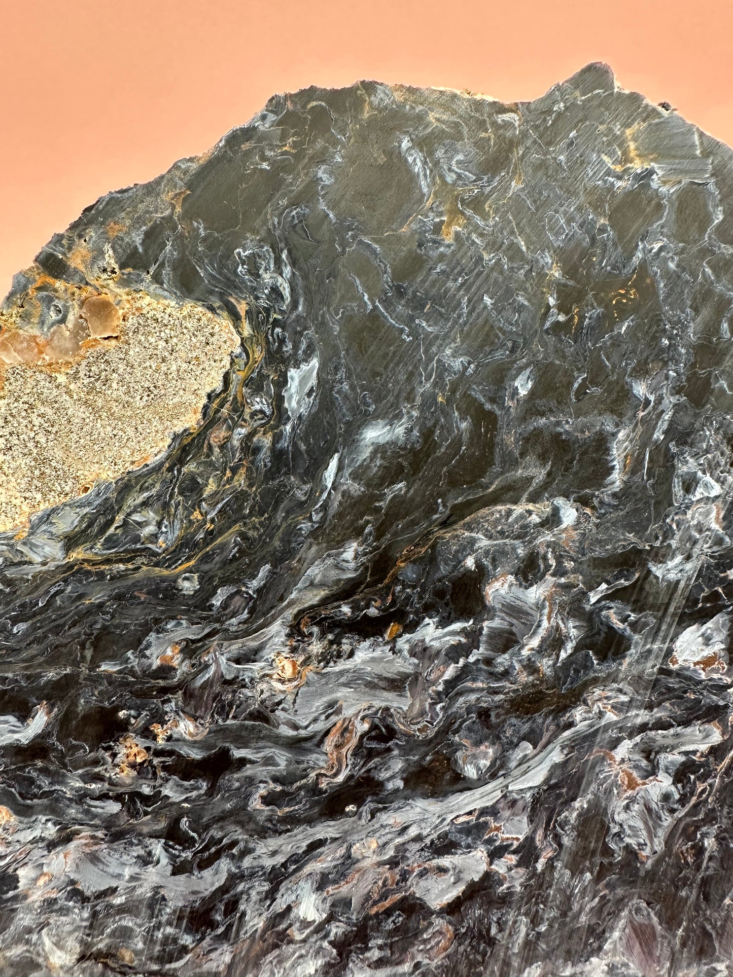 Large Pietersite Slab - 6.8"x5"x0.2" (Ouitja mine in Namibia)