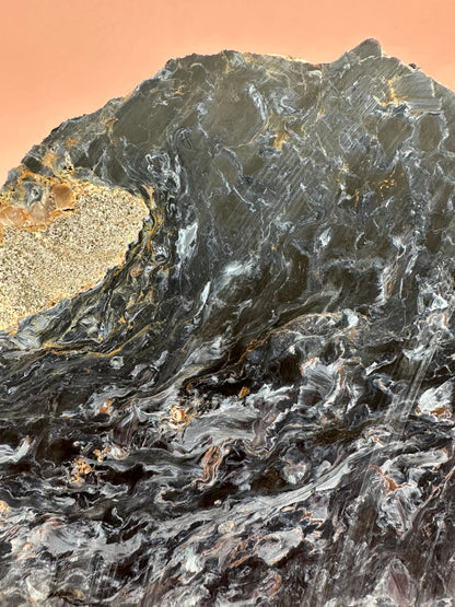 Large Pietersite Slab - 6.8"x5"x0.2" (Ouitja mine in Namibia)