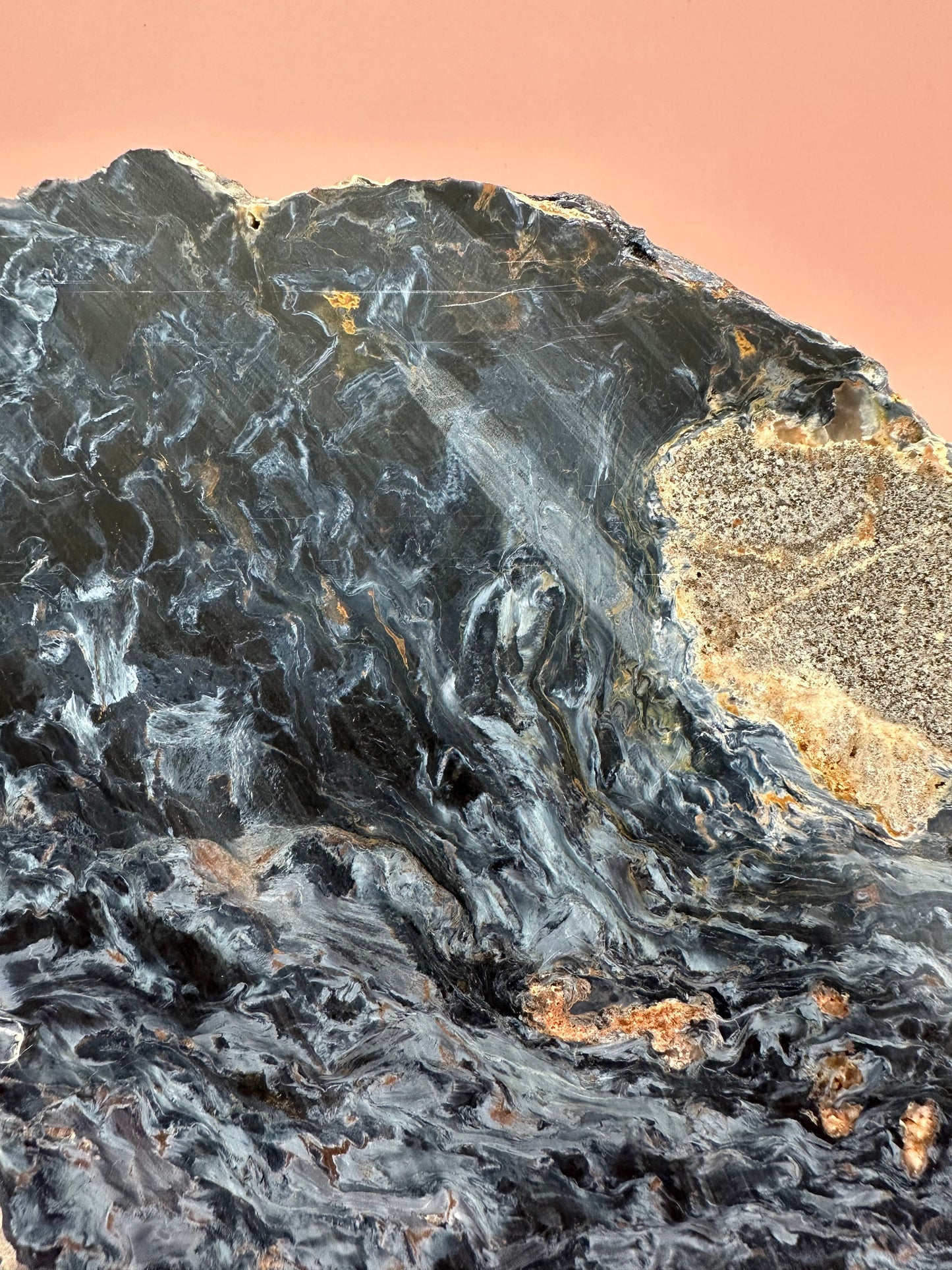 Large Pietersite Slab - 6.8"x5"x0.2" (Ouitja mine in Namibia)