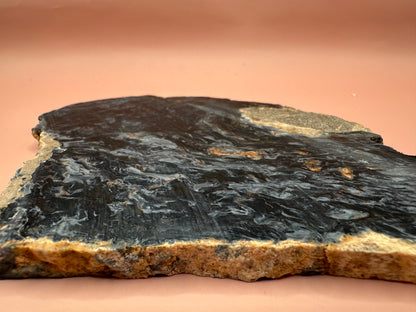 Large Pietersite Slab - 6.8"x5"x0.2" (Ouitja mine in Namibia)