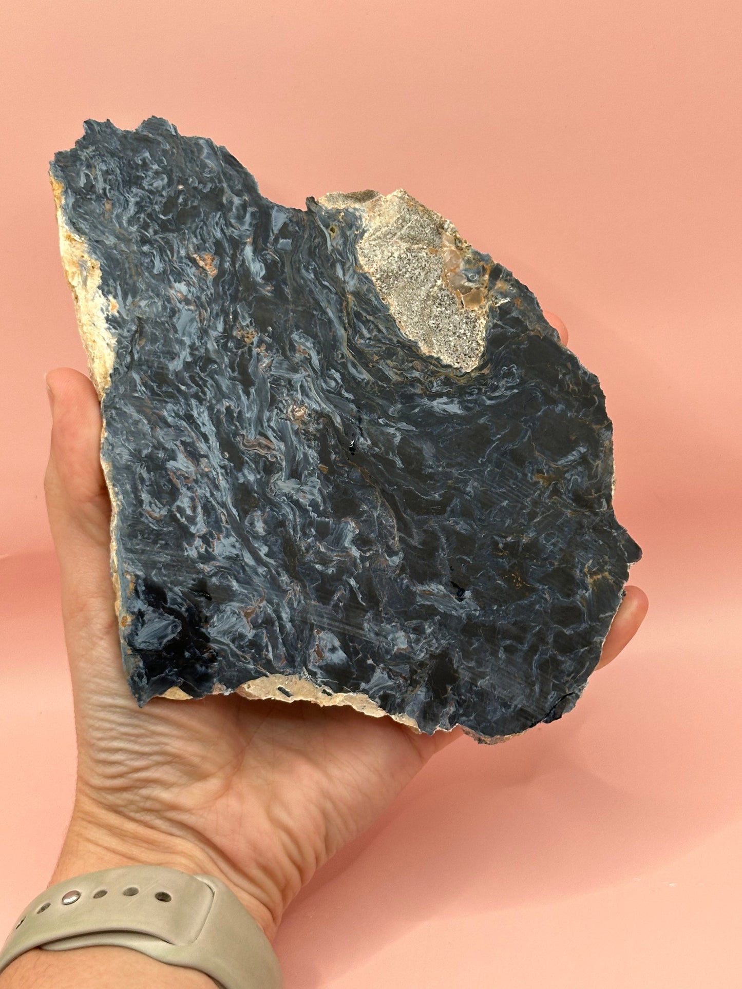 Large Pietersite Slab - 6.8"x5"x0.2" (Ouitja mine in Namibia)