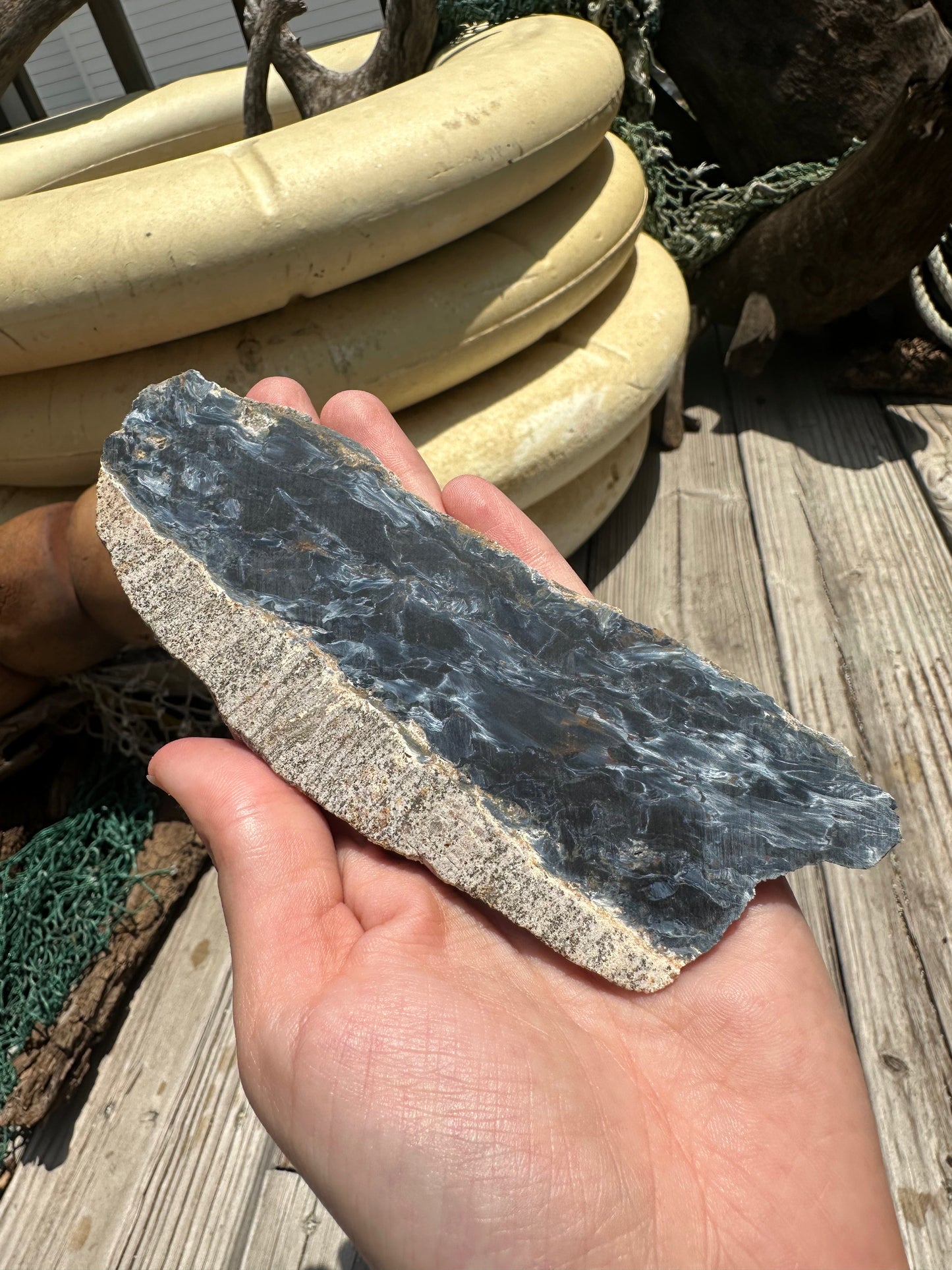 Pietersite Slab - 5.6x1.9x0.2" (Ouitja mine in Namibia)