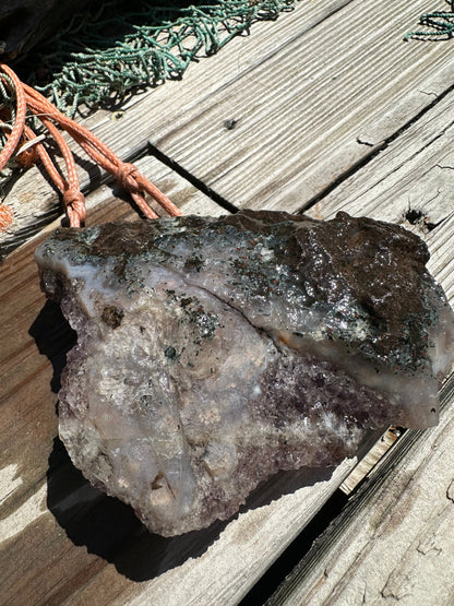 Natural Amethyst Cluster Crystal – Raw Purple Quartz Geode (4.7x3.5x1.8")