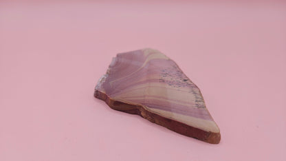 32 gram Hatch NM rhyolite slab with deep red, golden yellow, and gray flow banding – volcanic stone for display or lapidary use