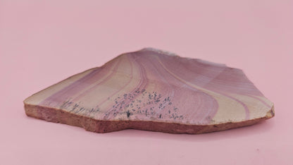 32 gram Hatch NM rhyolite slab with deep red, golden yellow, and gray flow banding – volcanic stone for display or lapidary use