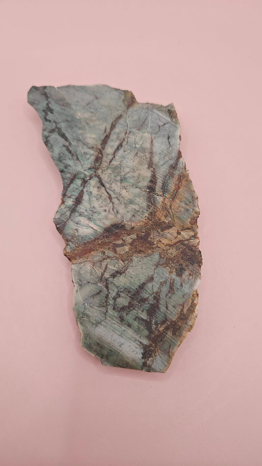 Arizona Spiderweb Malachite slab 174g with vivid green and brown spiderweb patterns on polished surface.