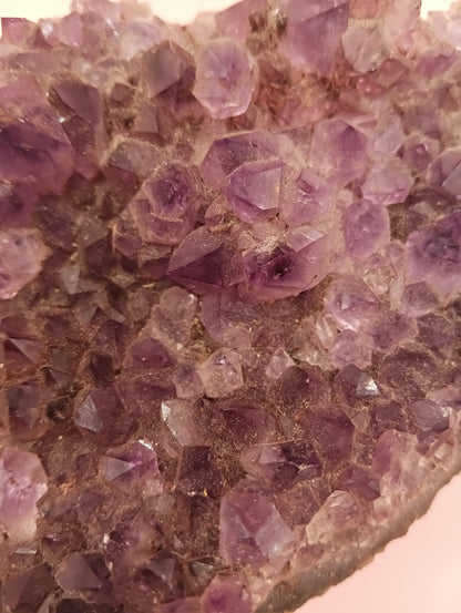 Natural Amethyst Cluster with Purple Quartz Points on Matrix – 4.7x3.5"