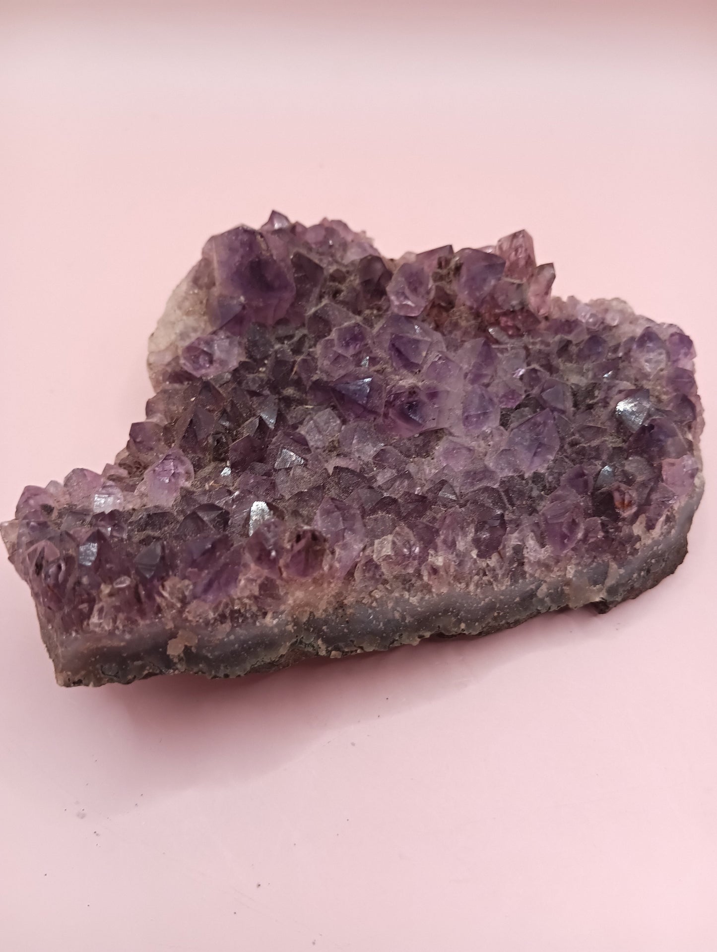 Natural Amethyst Cluster with Purple Quartz Points on Matrix – 4.7x3.5"