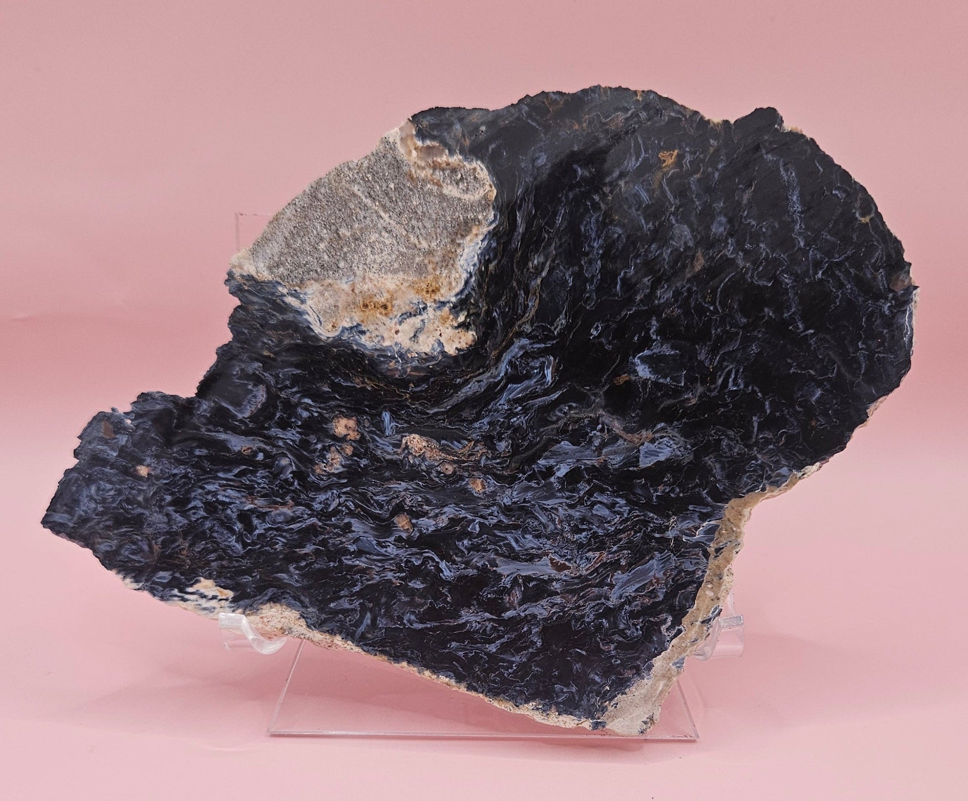 Rare Namibian Petersite stone specimen for mineral collectors, metaphysical decor, geology enthusiasts