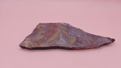 67g Hatch NM rhyolite slab with red, ochre, and gray flow banding –  volcanic stone ideal for lapidary, cabbing, or display