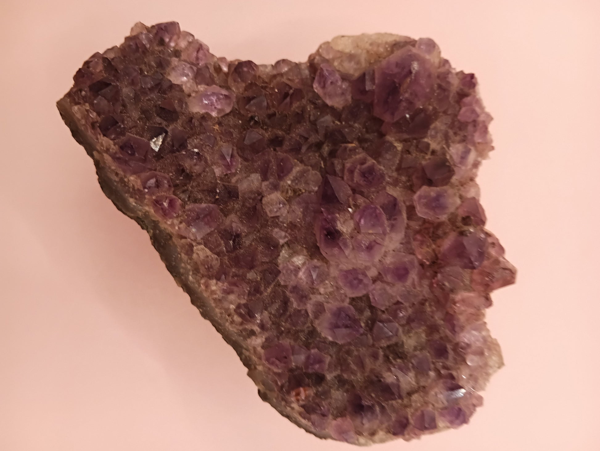 Natural Amethyst Cluster with Purple Quartz Points on Matrix – 4.7x3.5"