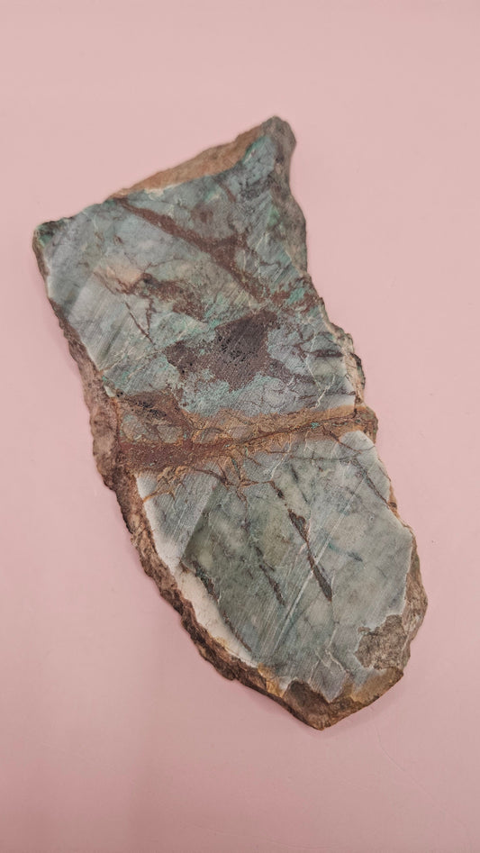 Arizona Spiderweb Malachite slab 174g with vivid green and brown spiderweb patterns on polished surface.